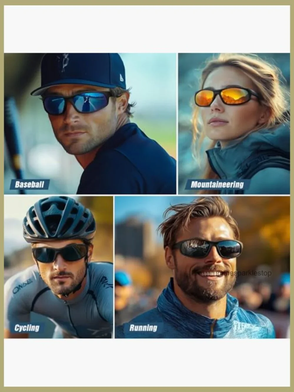 Polarized Sports Sunglasses 3 Pack UV Protection Wrap Around Running Cycling